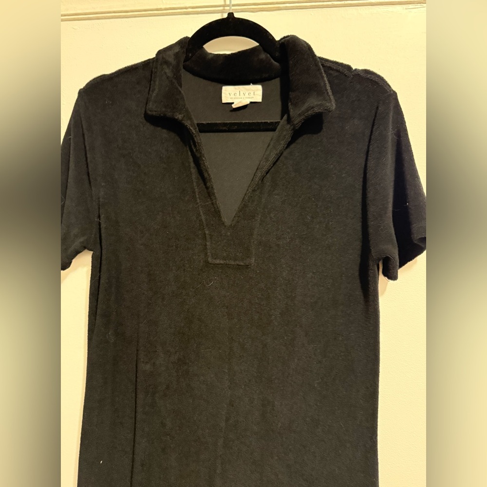 Velvet by Graham and Spencer Lianne Polo dress black size XS - Picture 4 of 5